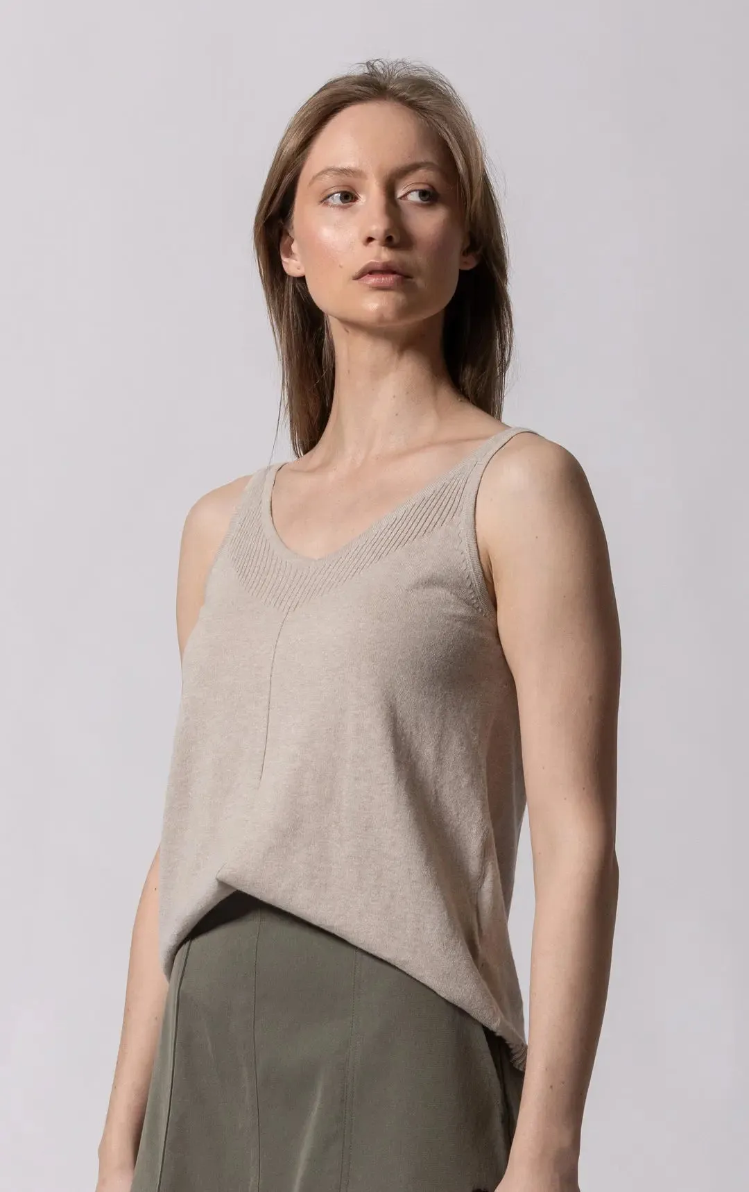 14GG COTTON LINEN CAMI - CLEARANCE