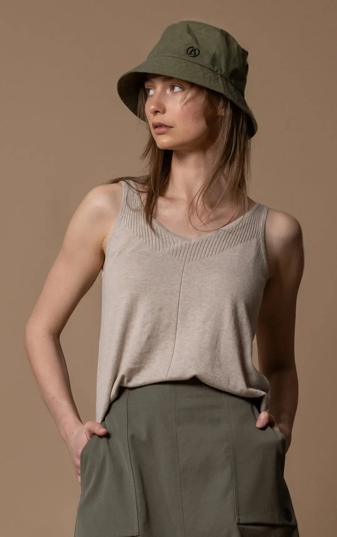 14GG COTTON LINEN CAMI - CLEARANCE