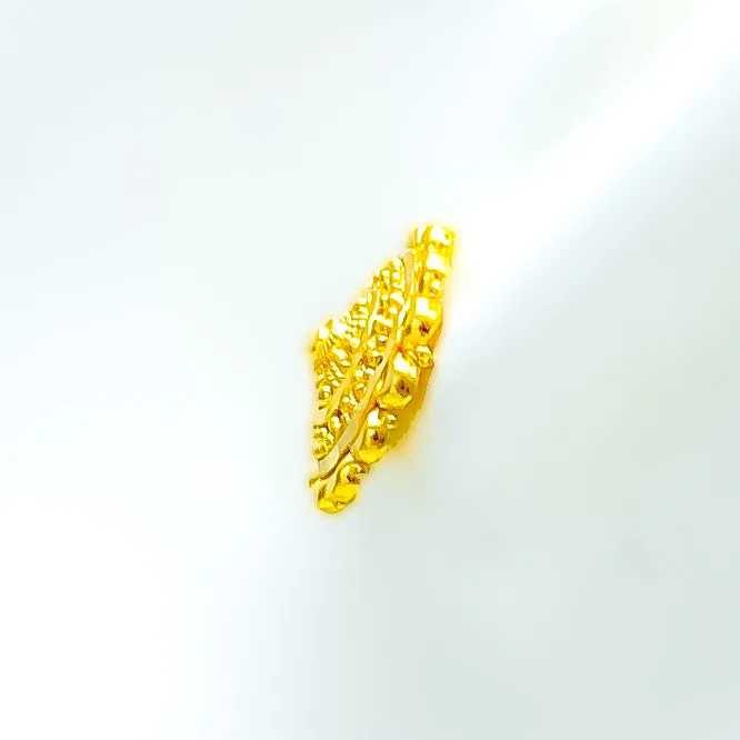 Accented Shimmering Floral 22k Gold Earrings