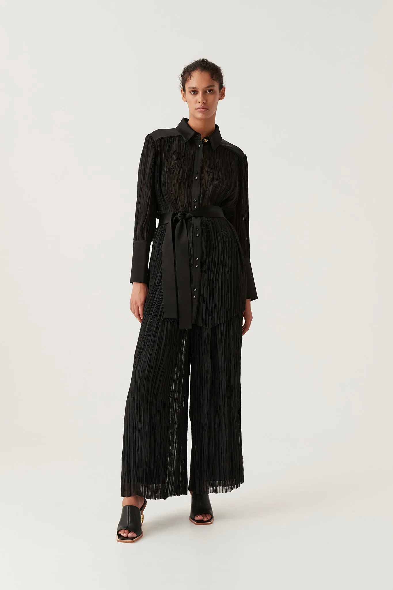 Aerial Oversized Pleated Shirt