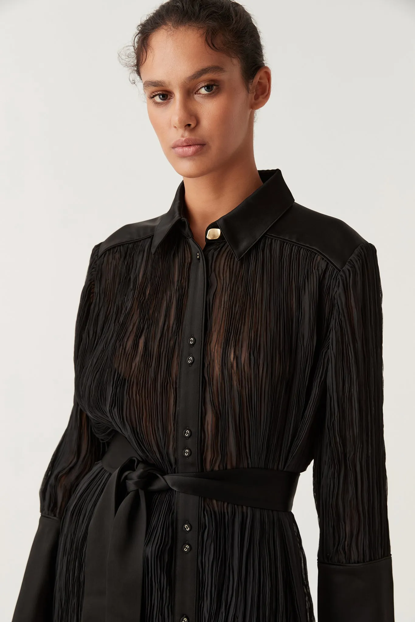 Aerial Oversized Pleated Shirt