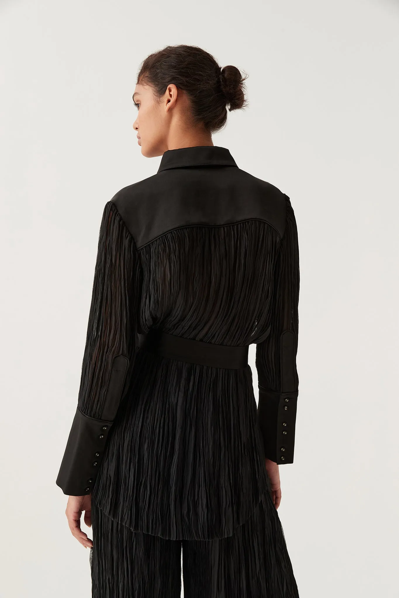 Aerial Oversized Pleated Shirt