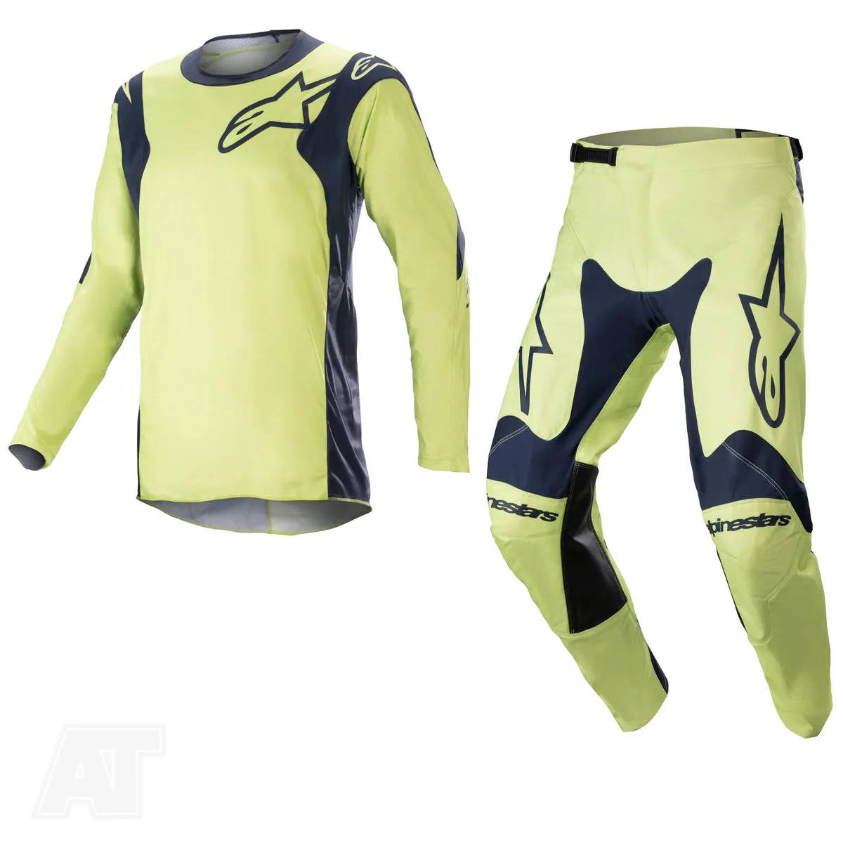 Alpinestars Racer Hoen Night Navy Fluo Green Motocross Kit Combo