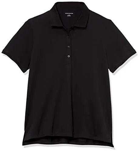 Amazon Essentials Women's Short Sleeve Polo Shirt Black X-small