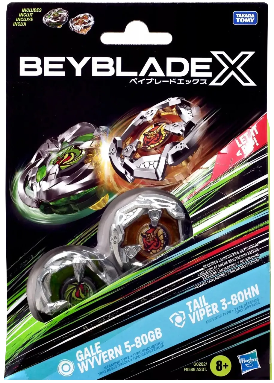 Beyblade X - Dual Pack Set - Gale Wyvern 5-80GB and Tail Viper 3-80HN