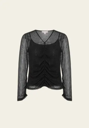 Black Drape Lace Top