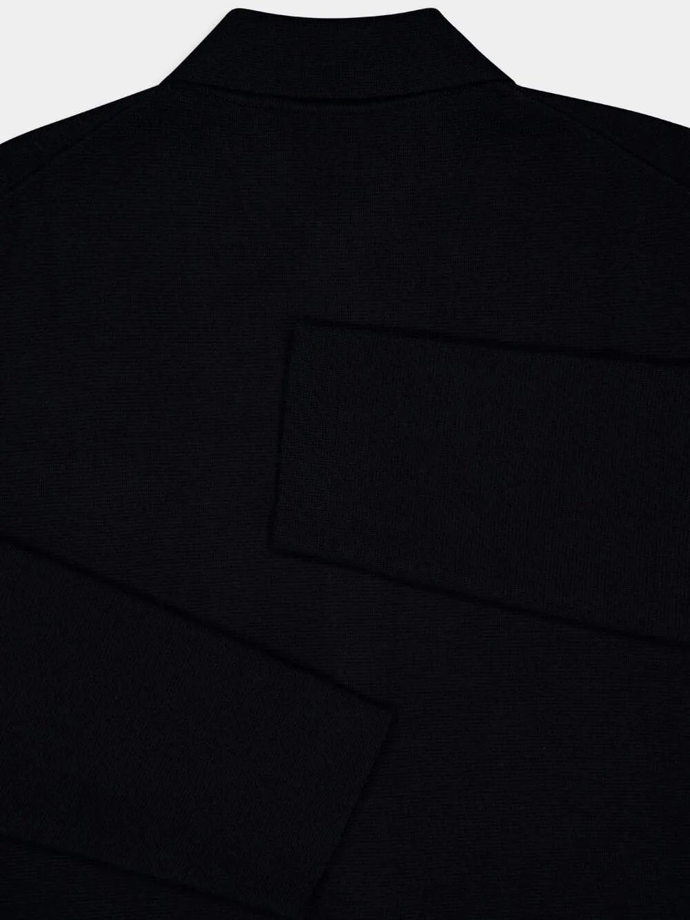 Black Wool Long-Sleeve Shirt