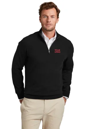 Brooks Brothers Cotton Stretch Custom 1/4-Zip Sweaters, Deep Black