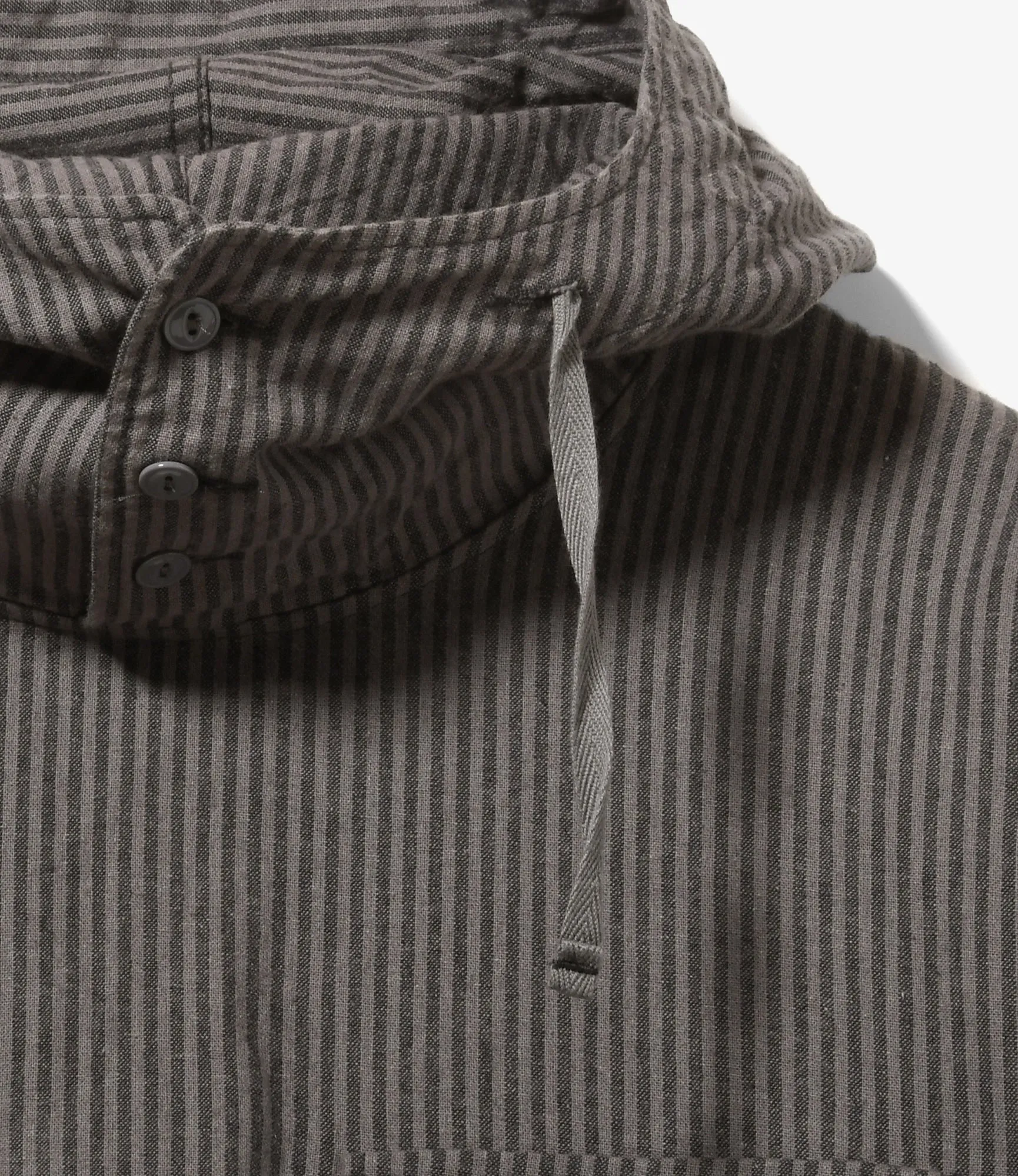 Cagoule Shirt – Charcoal/Grey Stripe Linen Cotton