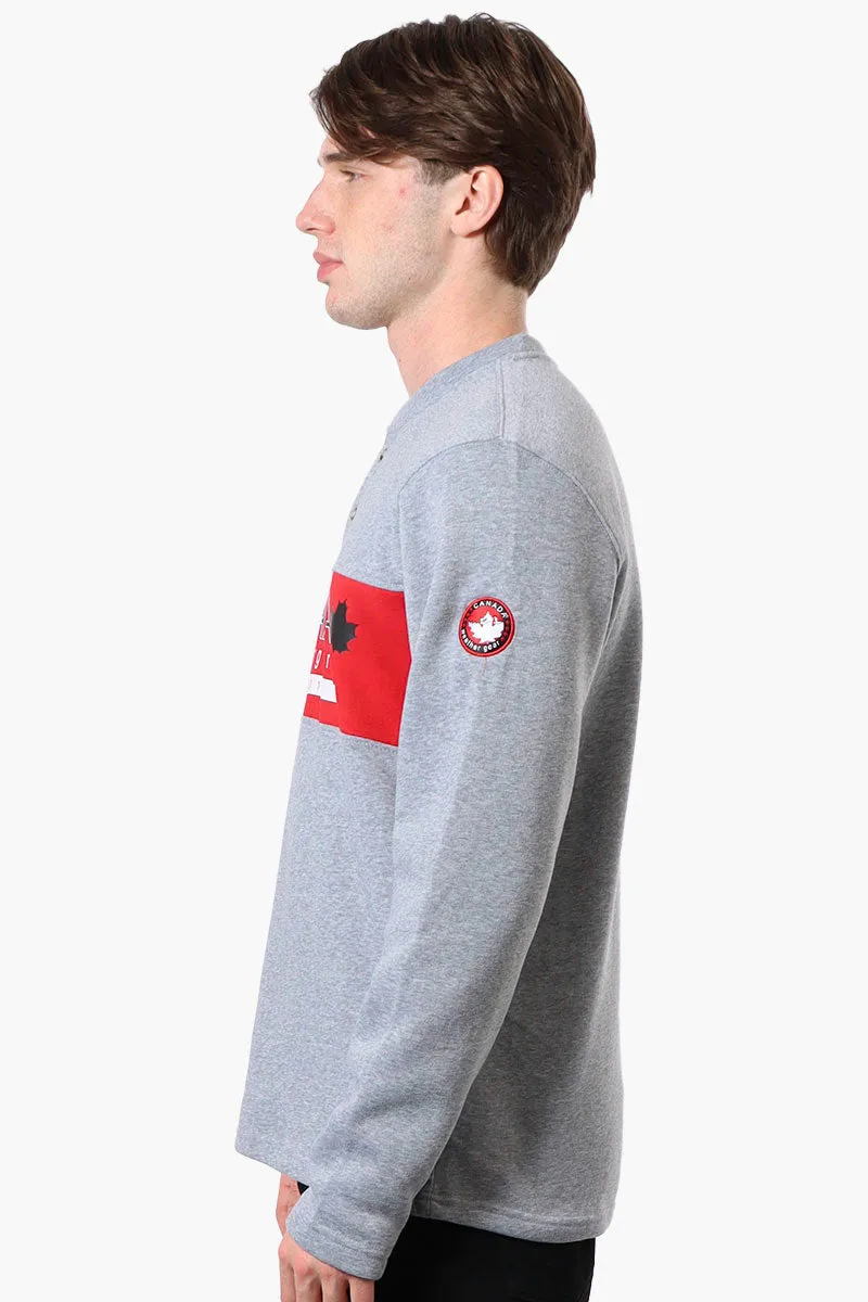 Canada Weather Gear Fleece Henley Sweatshirt - Grey