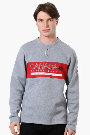 Canada Weather Gear Fleece Henley Sweatshirt - Grey