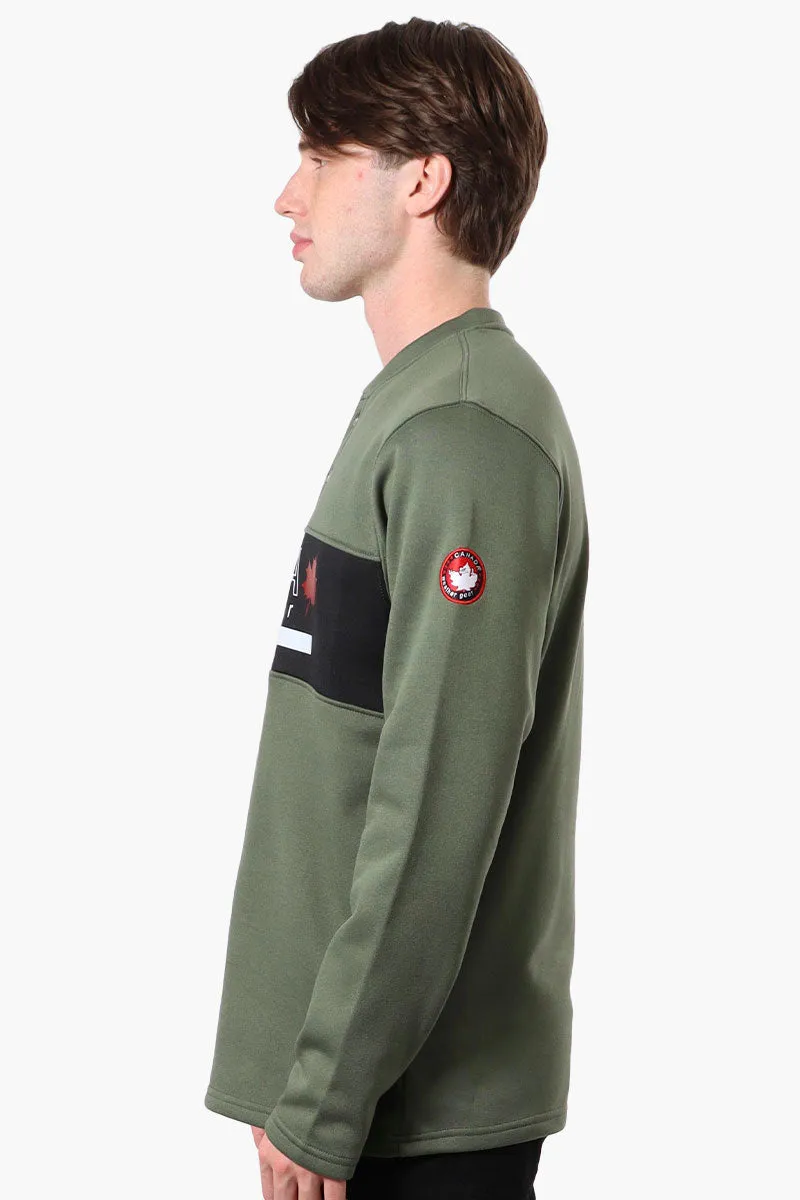 Canada Weather Gear Fleece Henley Sweatshirt - Olive