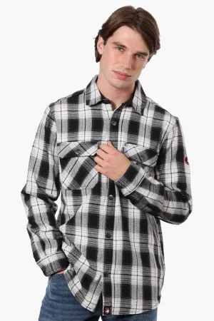 Canada Weather Gear Plaid Button Up Casual Shirt - Black