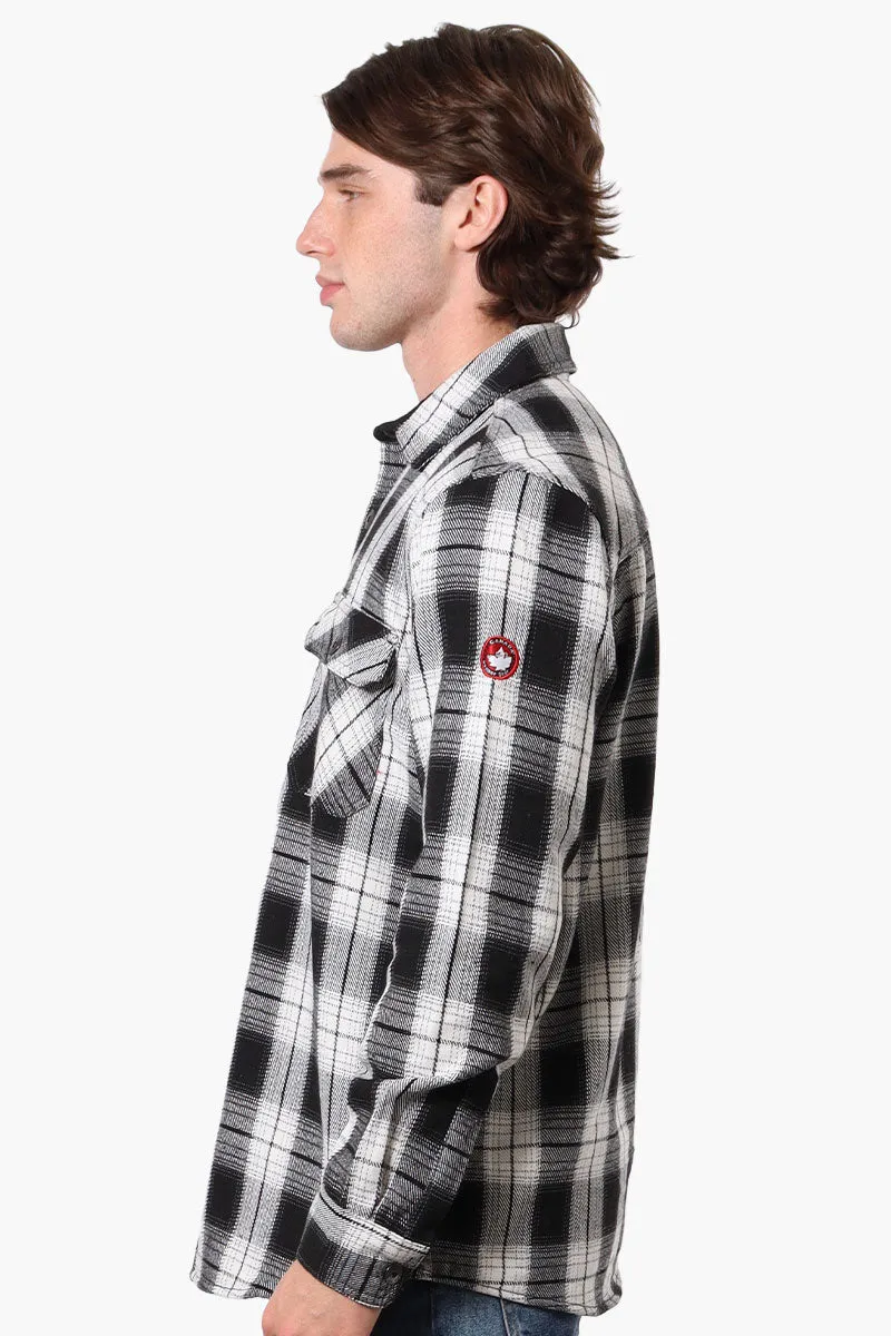 Canada Weather Gear Plaid Button Up Casual Shirt - Black