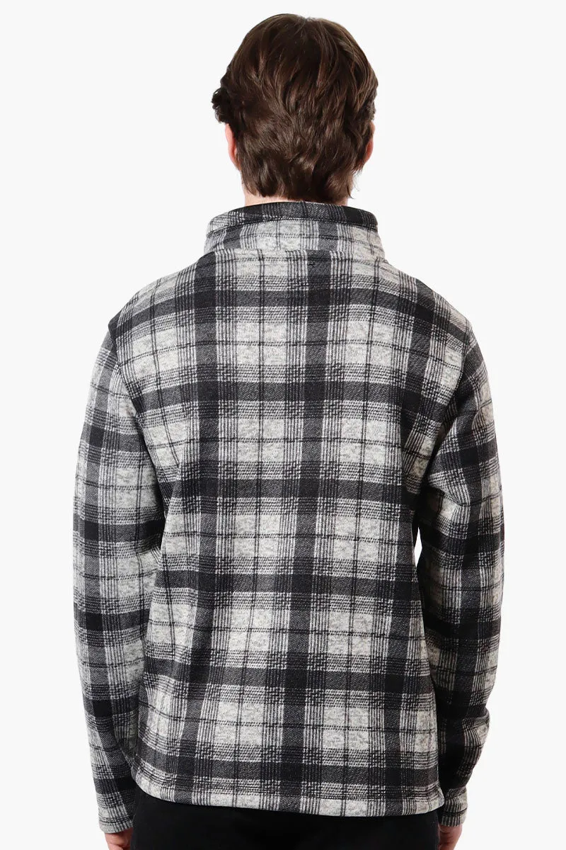 Canada Weather Gear Plaid Half Zip Sweatshirt - Grey