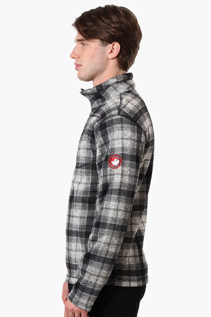 Canada Weather Gear Plaid Half Zip Sweatshirt - Grey