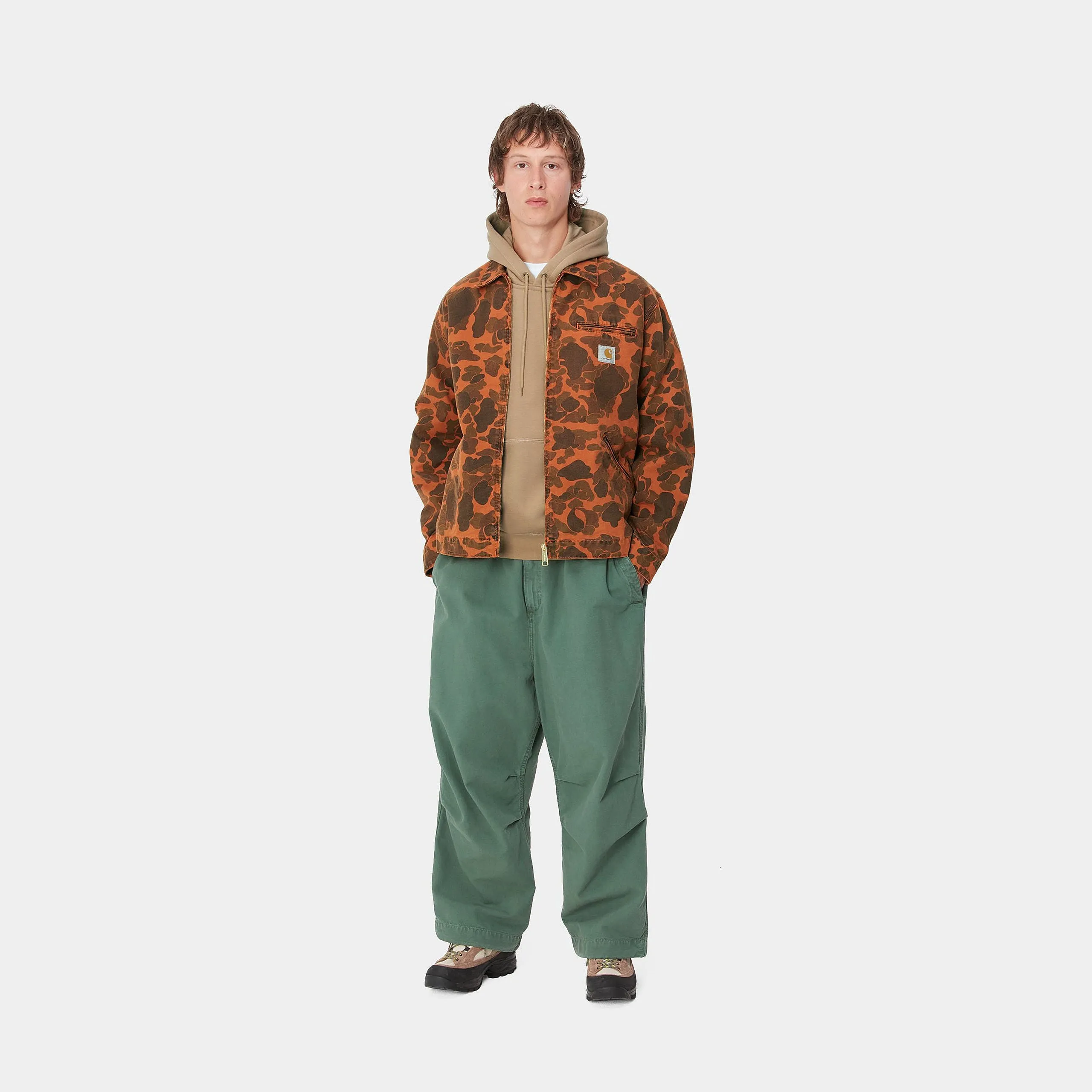 Carhartt Duck Detroit Jacket Camo Duck, Green / Turmeric Garment Dyed