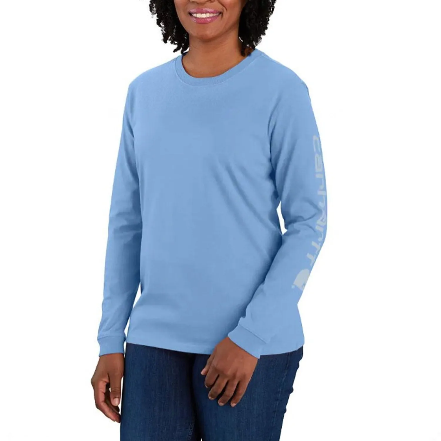 Carhartt Women's Heavyweight Long Sleeve Logo T-Shirt_Skystone