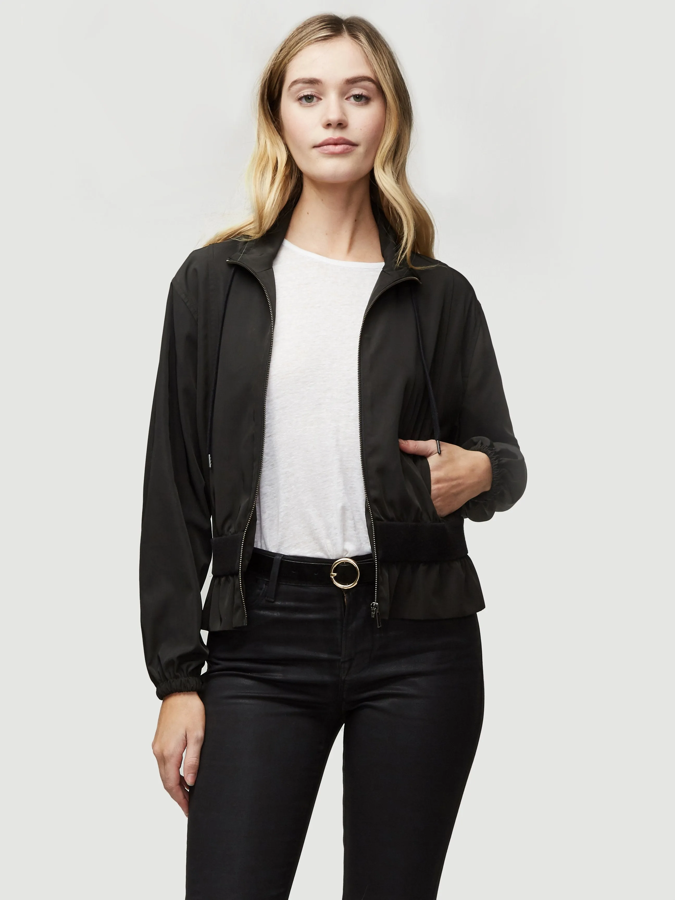 Cinched Crop Jacket -- Noir