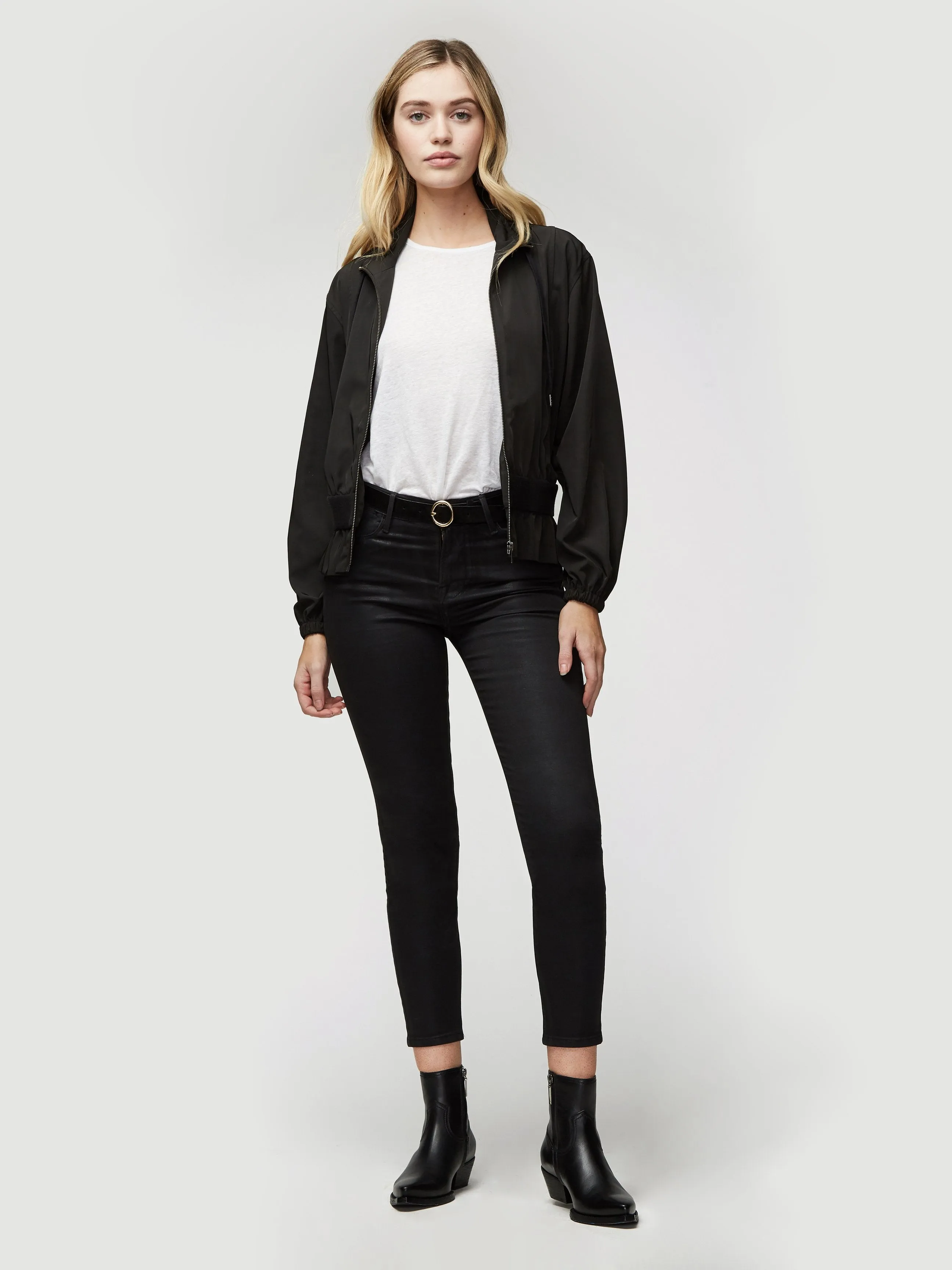 Cinched Crop Jacket -- Noir