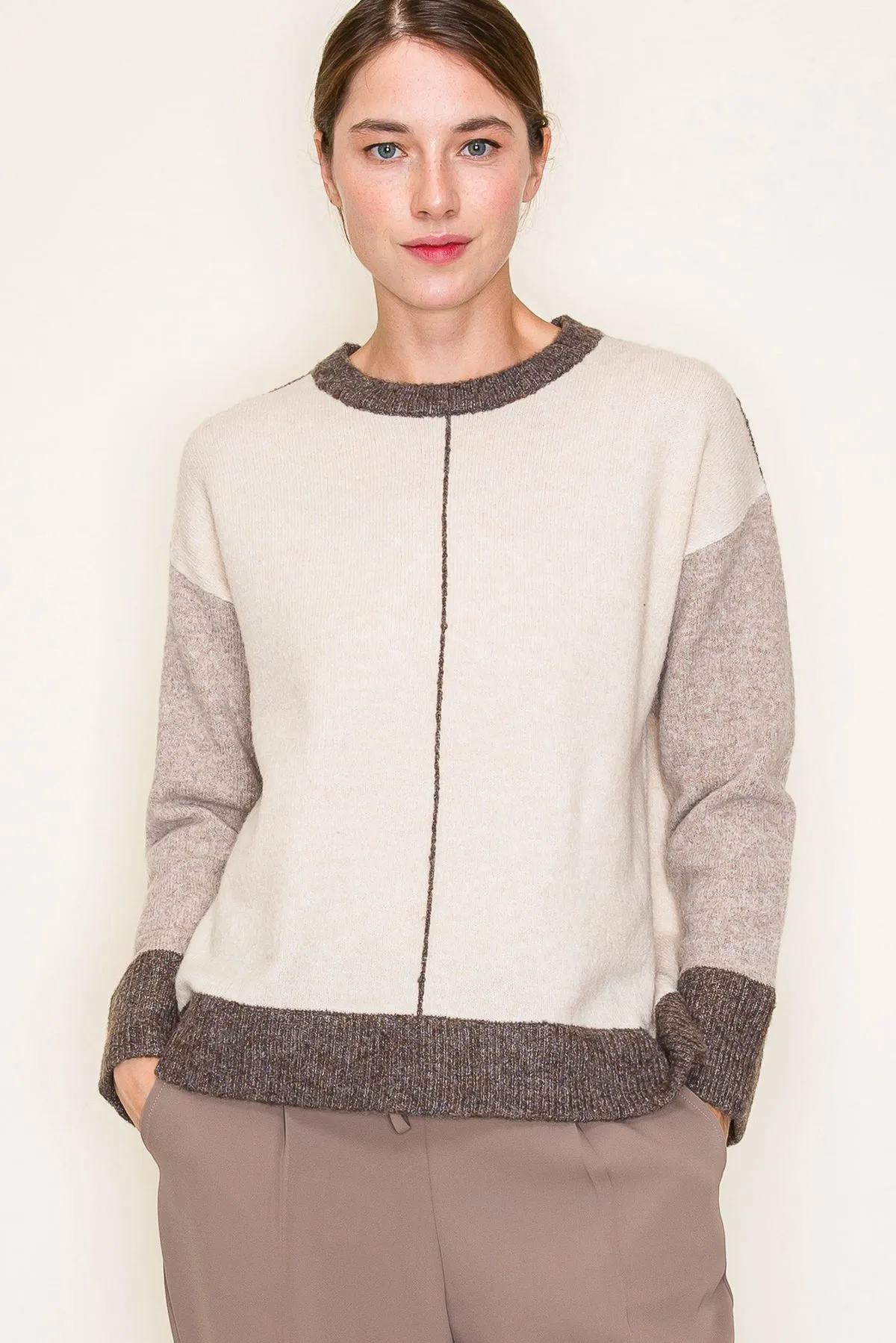 Colorblock Line Contrast Sweaters - 2 Colors!