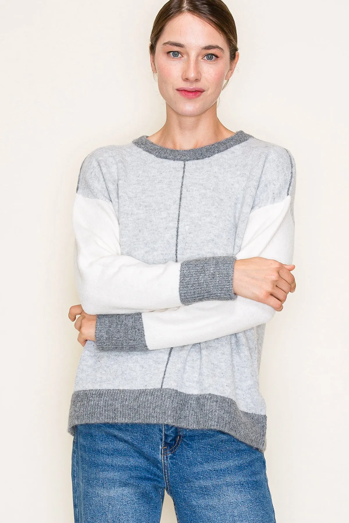 Colorblock Line Contrast Sweaters - 2 Colors!