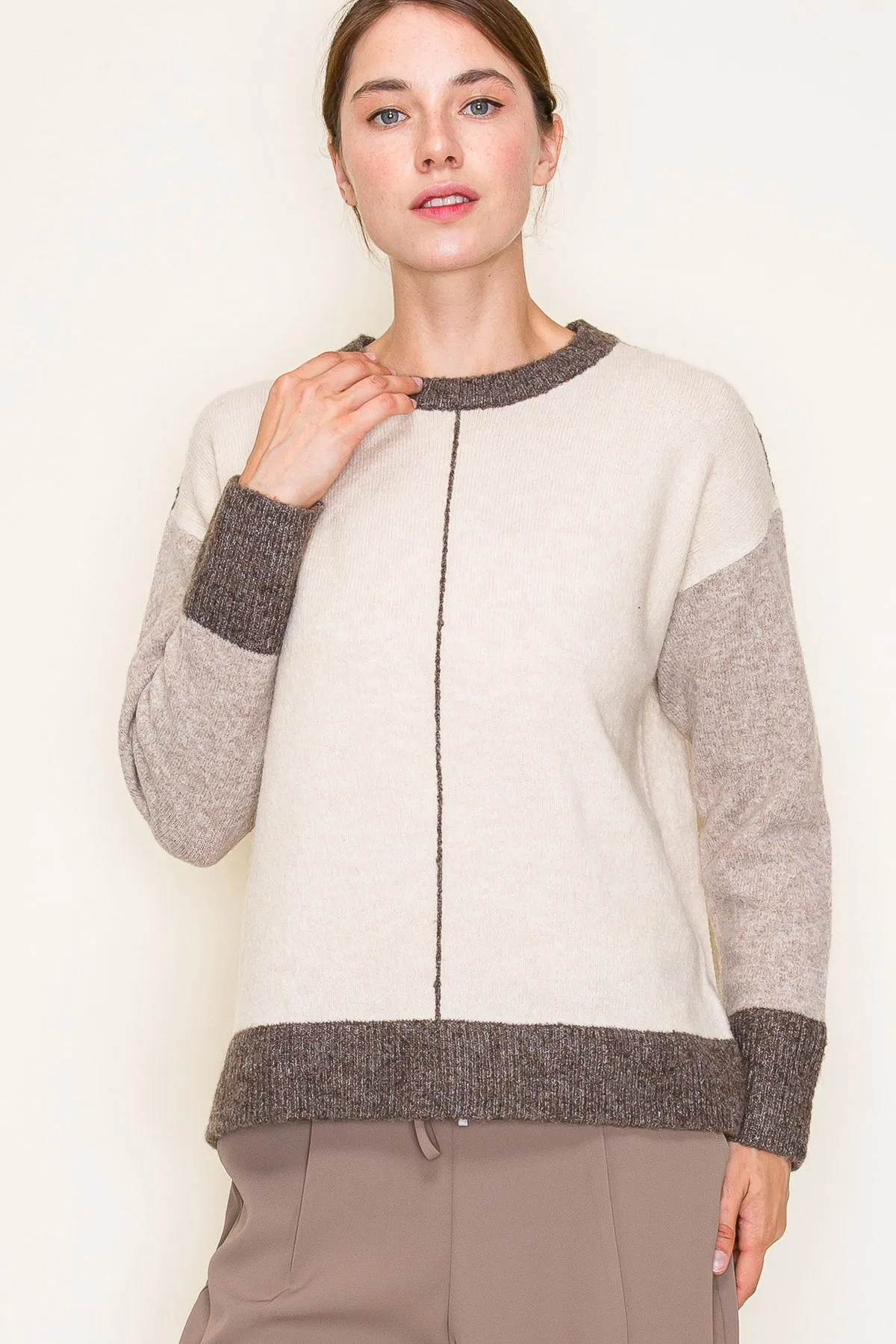 Colorblock Line Contrast Sweaters - 2 Colors!