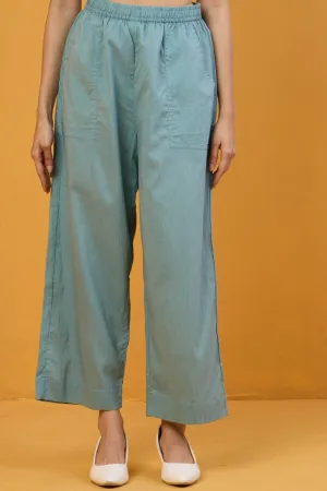 comfort fit pants - ice green cotton