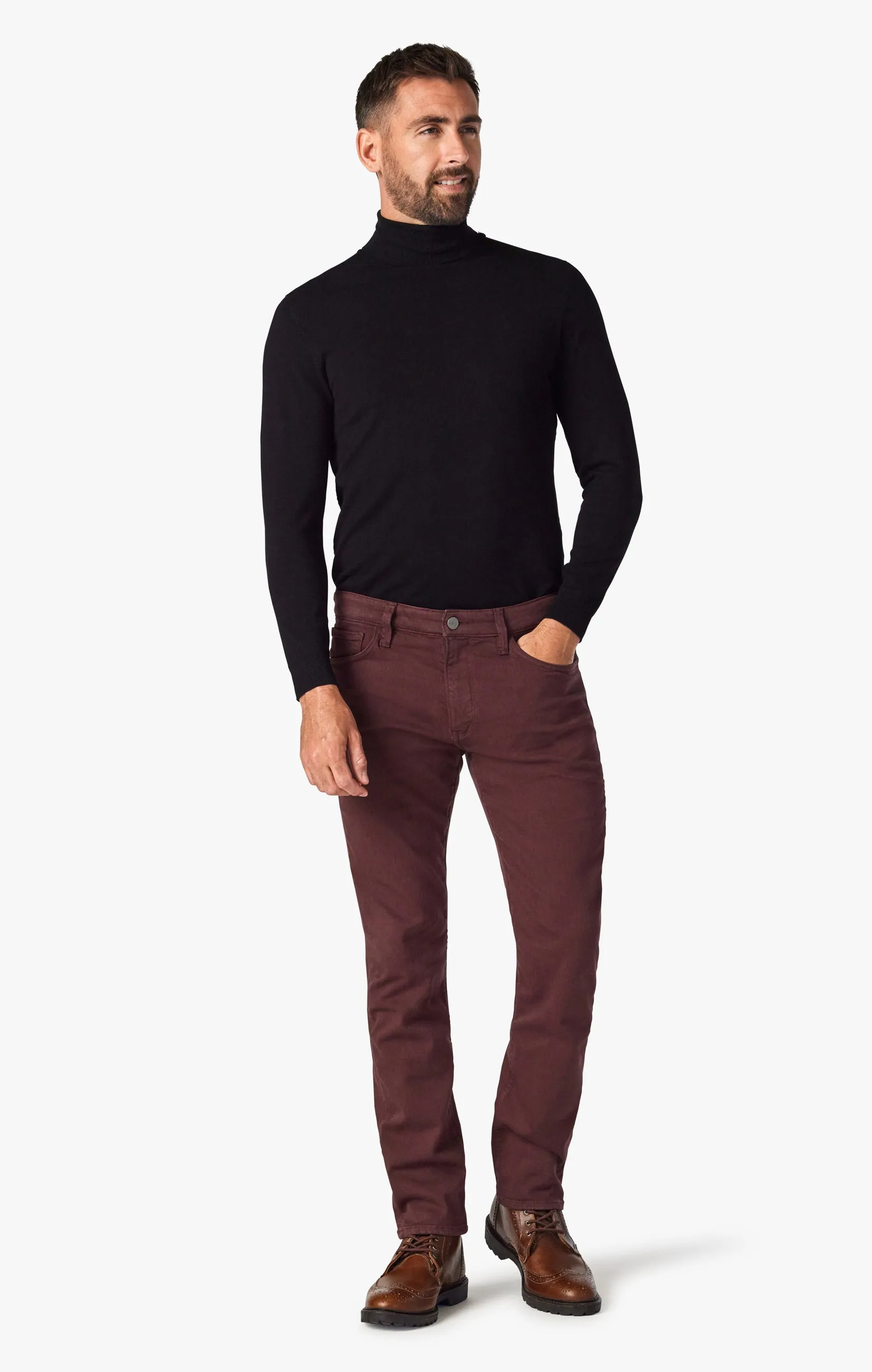 Courage Straight Leg Pants In Burgundy Comfort