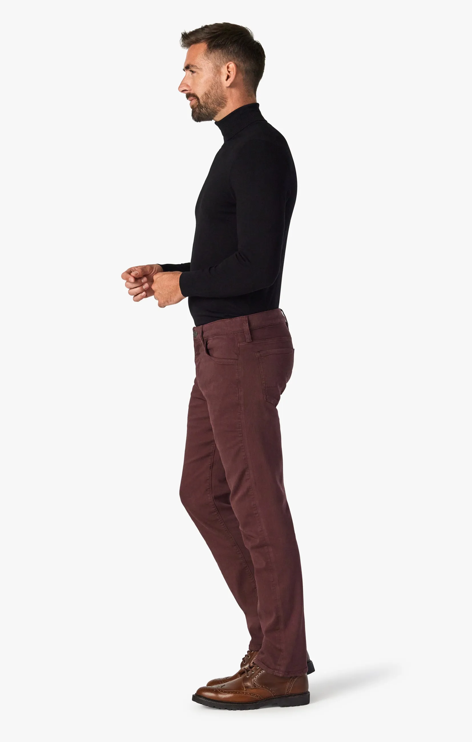 Courage Straight Leg Pants In Burgundy Comfort