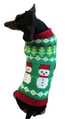 Dallas Dogs Fair Isle Snowmen Dog Sweater