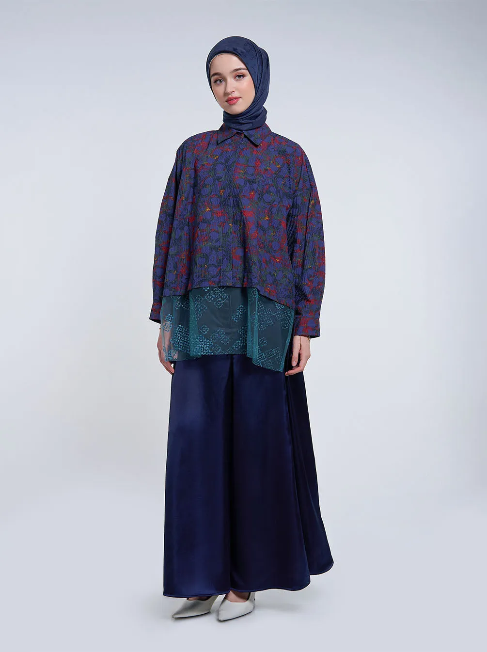 DANILA LACE TOP NAVY