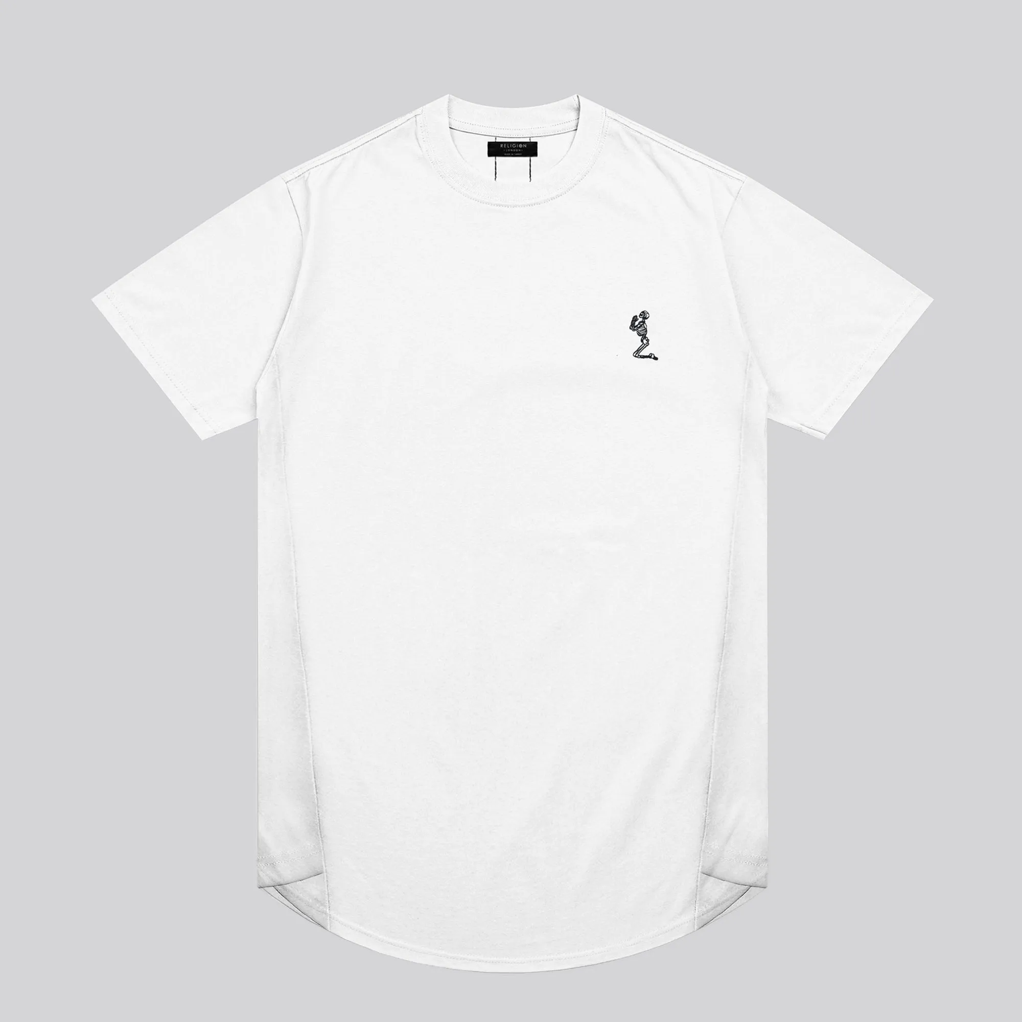 ESSENTIAL SWAG CURVED HEM OFF WHITE T-SHIRT