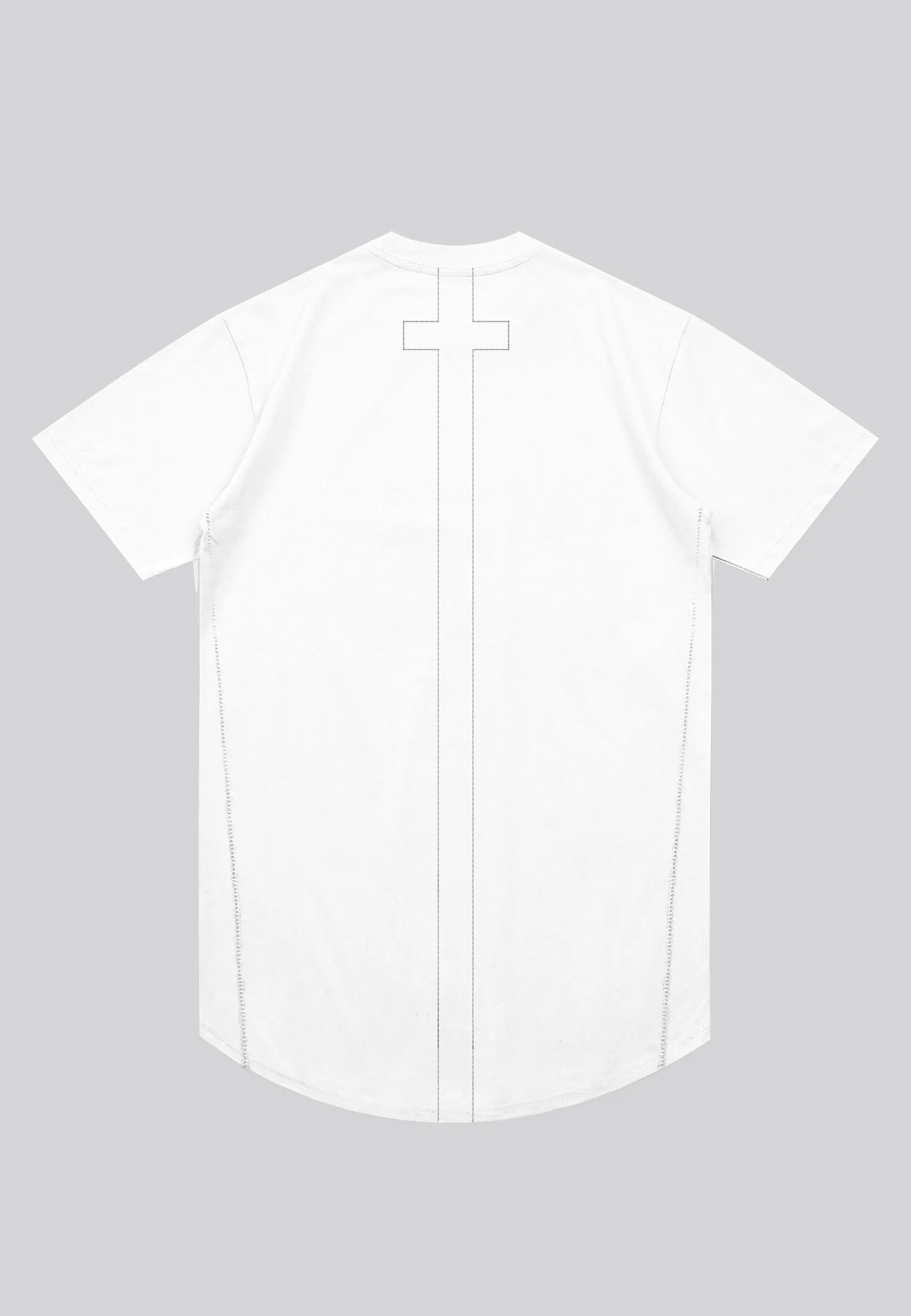 ESSENTIAL SWAG CURVED HEM OFF WHITE T-SHIRT