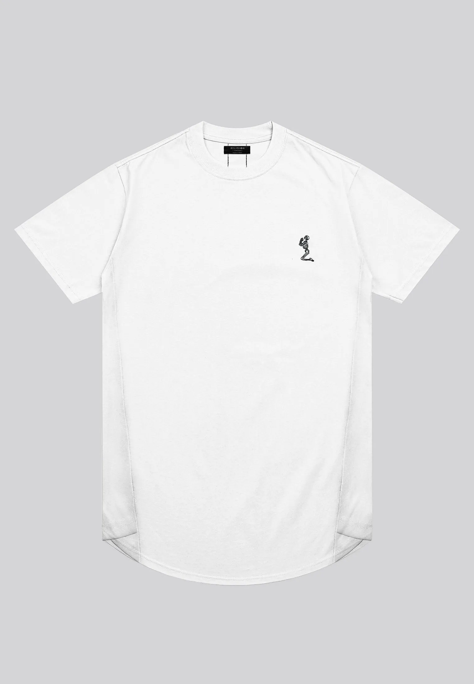 ESSENTIAL SWAG CURVED HEM OFF WHITE T-SHIRT