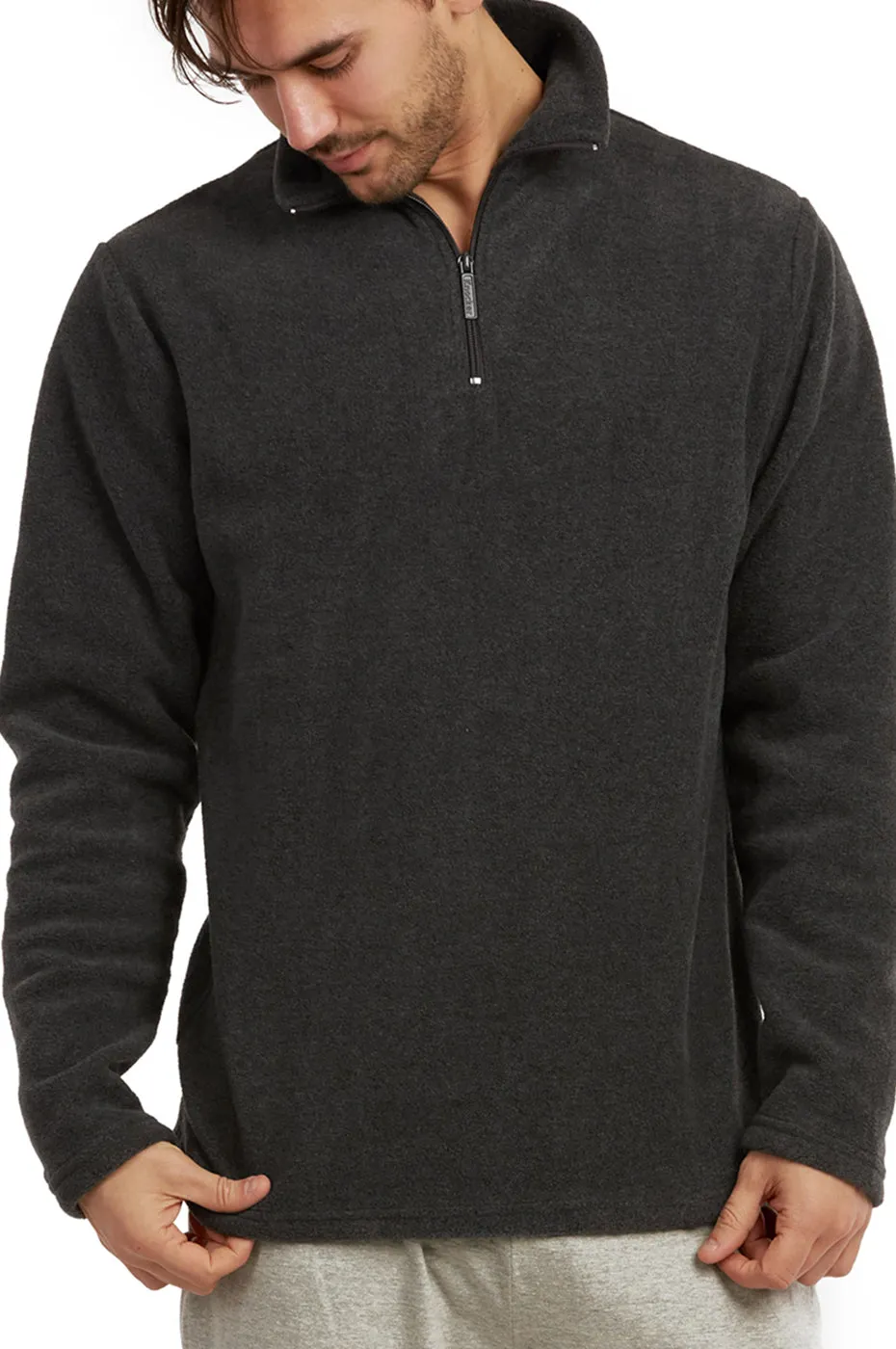 ET TU MEN'S POLAR FLEECE QUARTER PULLOVER (PF1000E_CH-GR)