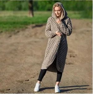 Fashion Women Knitting Long Cardigan Overcoat