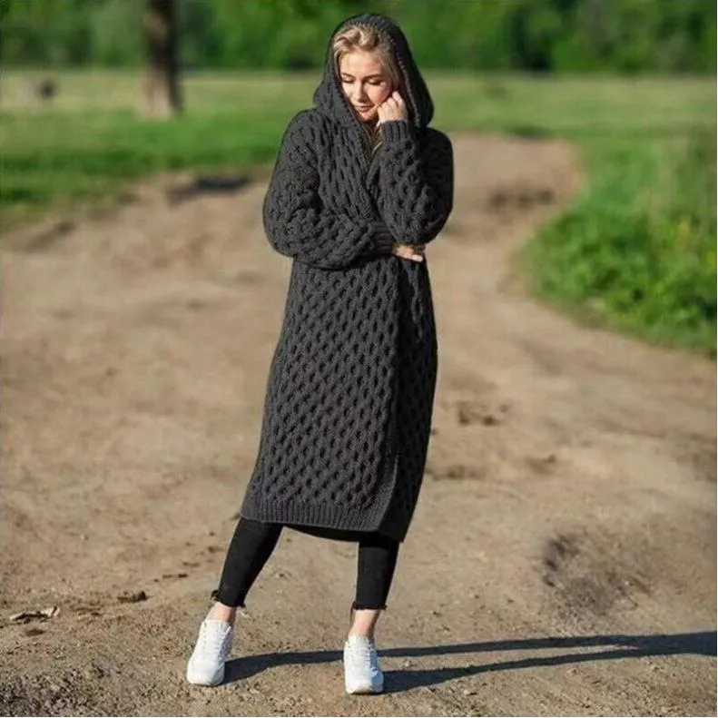 Fashion Women Knitting Long Cardigan Overcoat