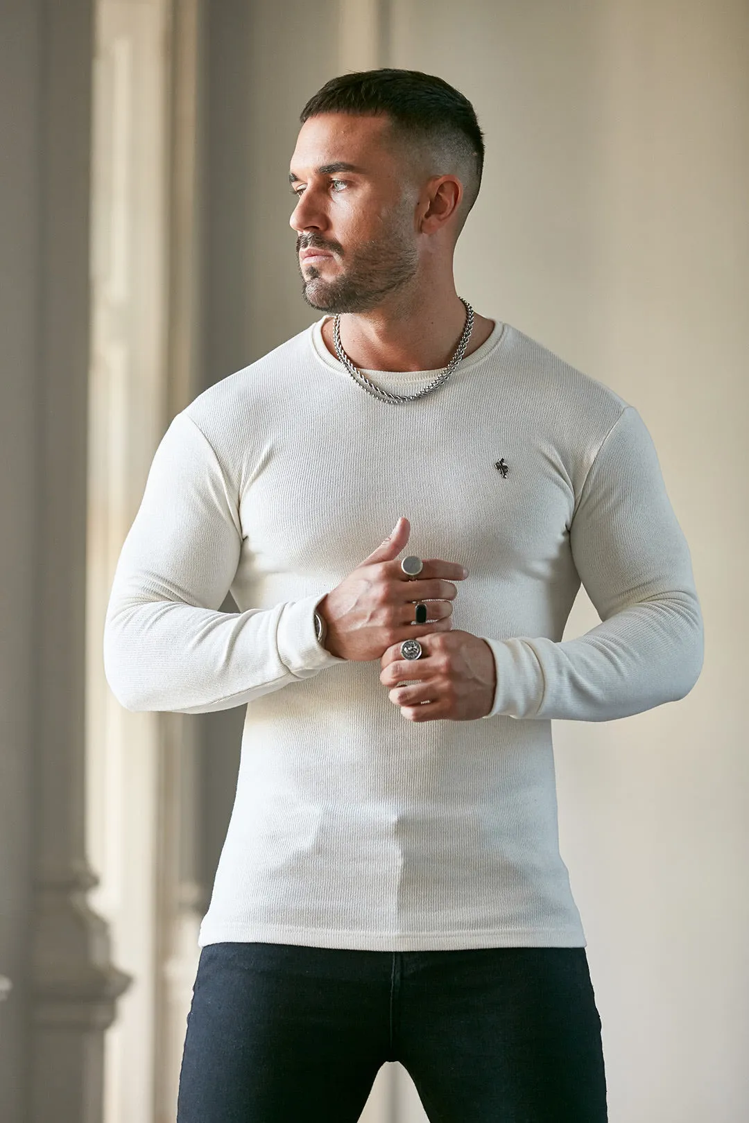 Father Sons Classic Cream Super Slim Sweater - FSH411