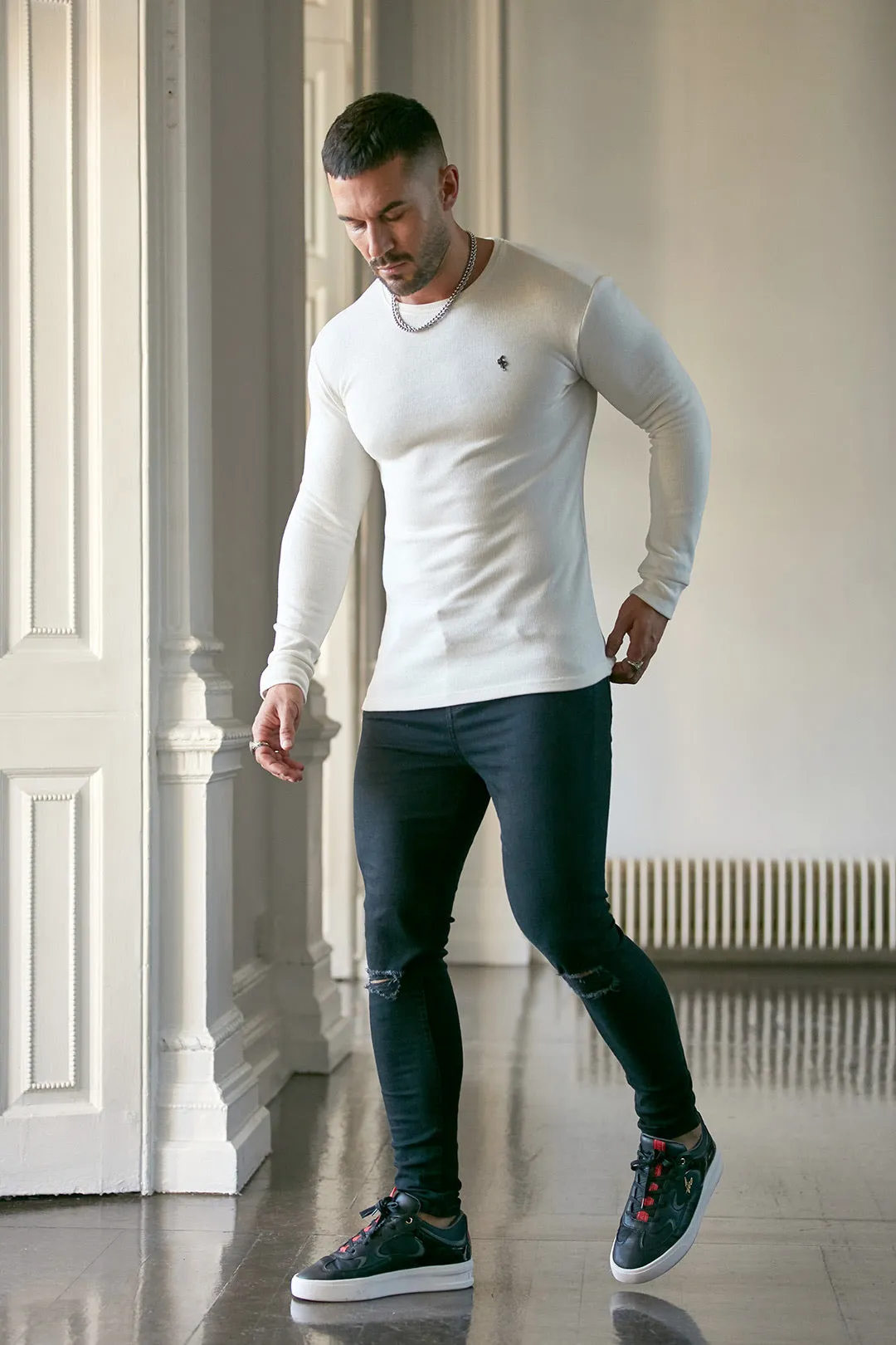 Father Sons Classic Cream Super Slim Sweater - FSH411