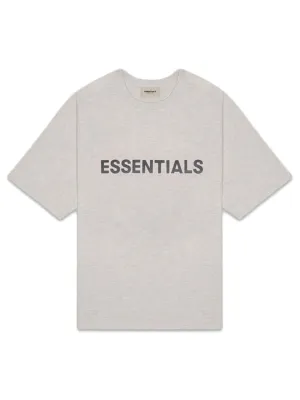 Fear Of God Essentials 3D Silicon Applique Boxy T-Shirt Heather Oatmeal