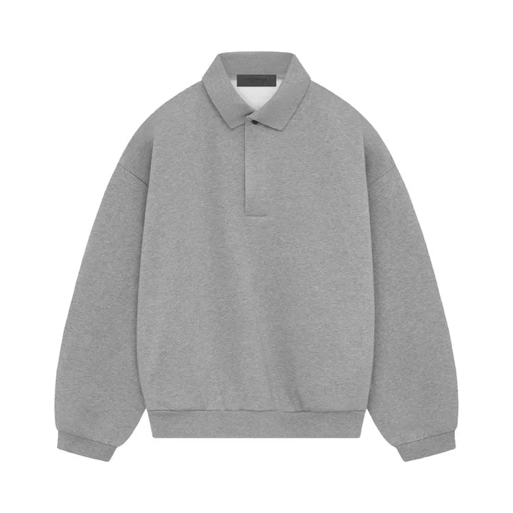 Fear Of God Essentials Fear of God Essentials Long-Sleeve 'Dark Heather Oatmeal' Polo, Gray