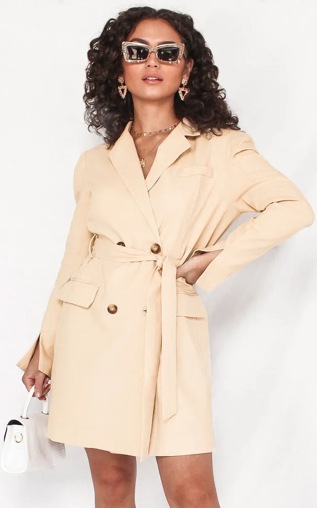 Fifi Blazer Dress - Beige