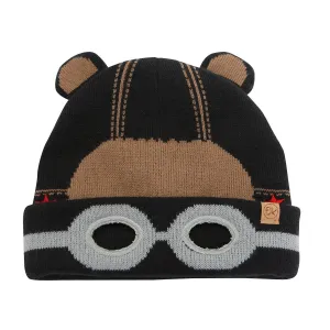 Flapjack Kids Knitted Toque Black Bear Med/Lrg