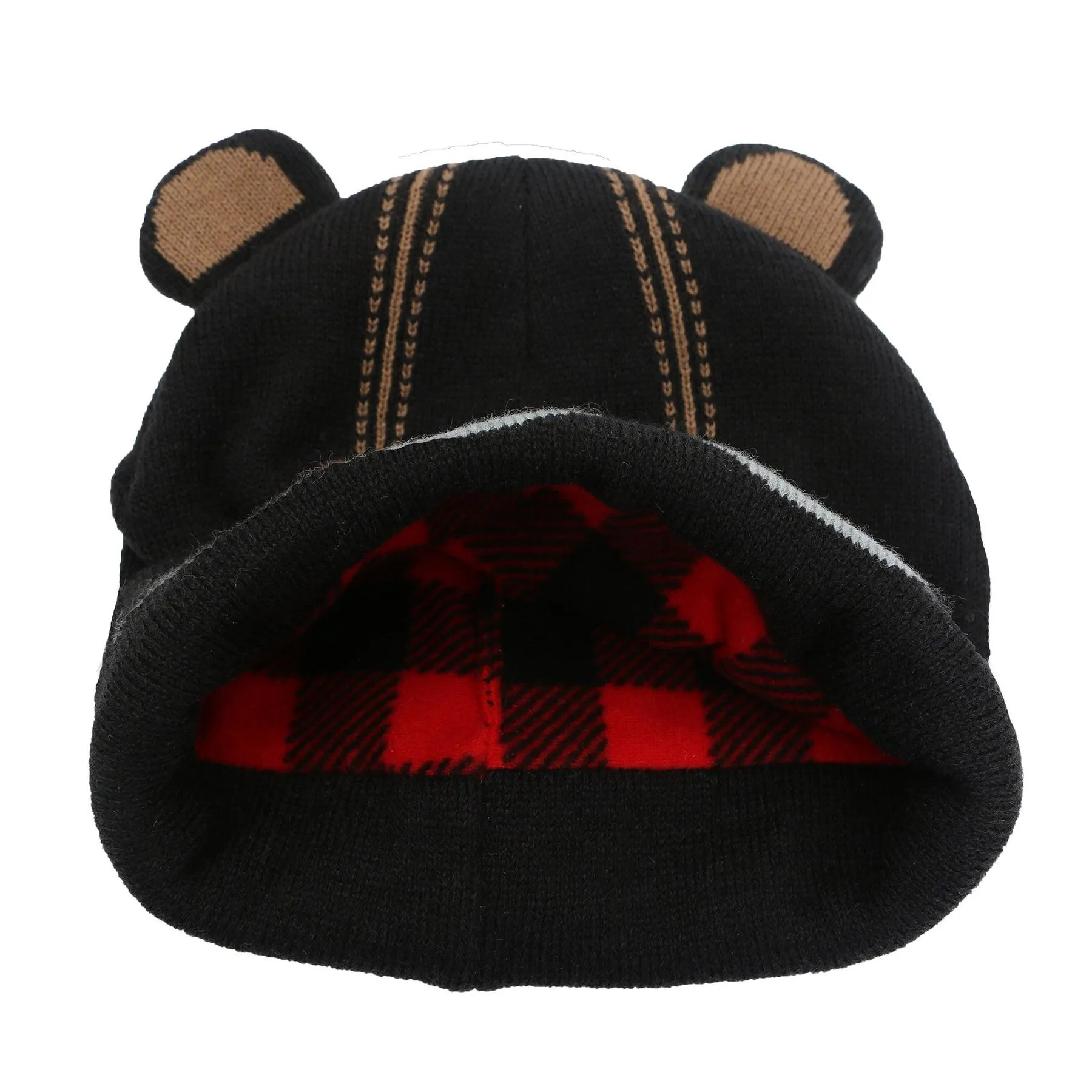 Flapjack Kids Knitted Toque Black Bear Med/Lrg