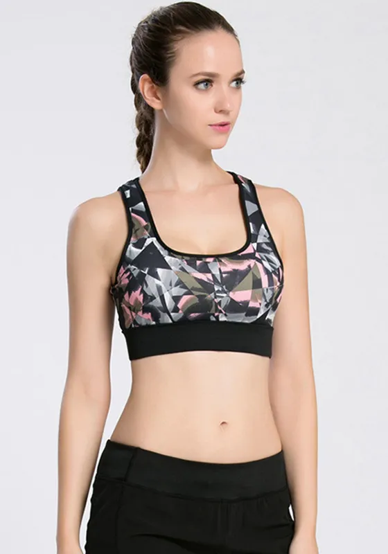 Geometry Print Yoga Bra