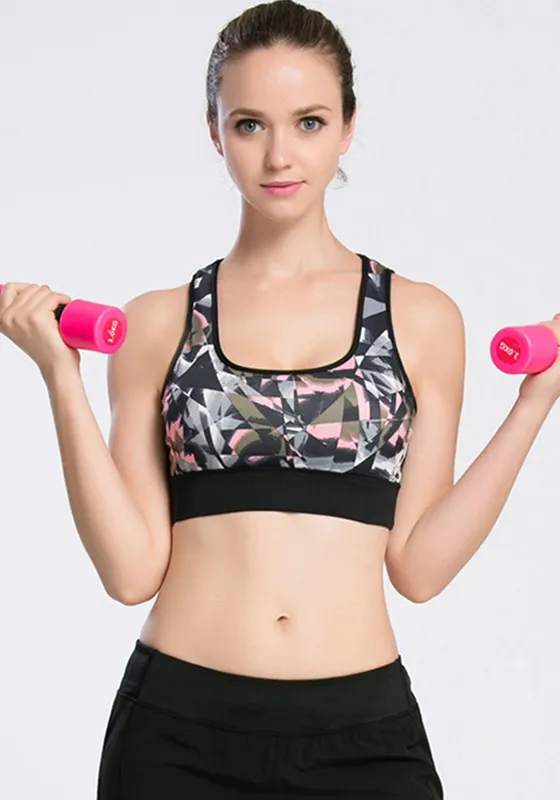 Geometry Print Yoga Bra