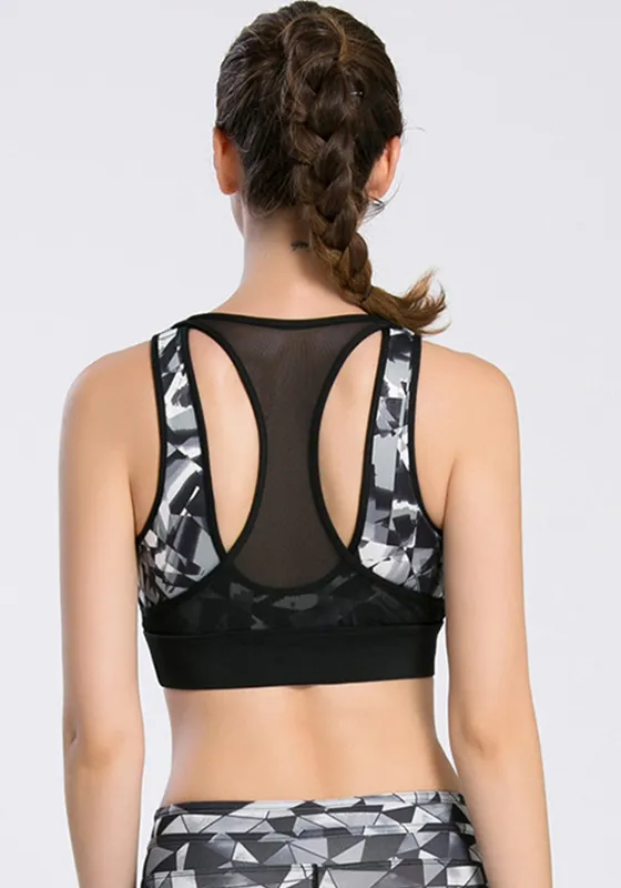 Geometry Print Yoga Bra