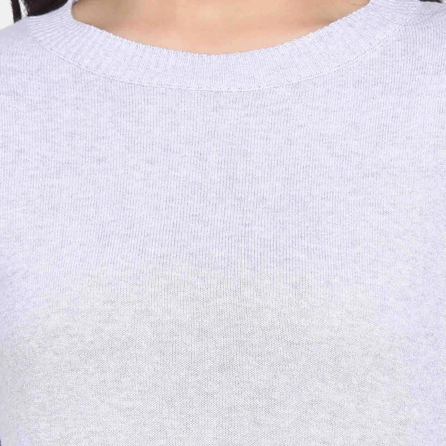 Grey Cotton Pullover for winter Work wear for Women