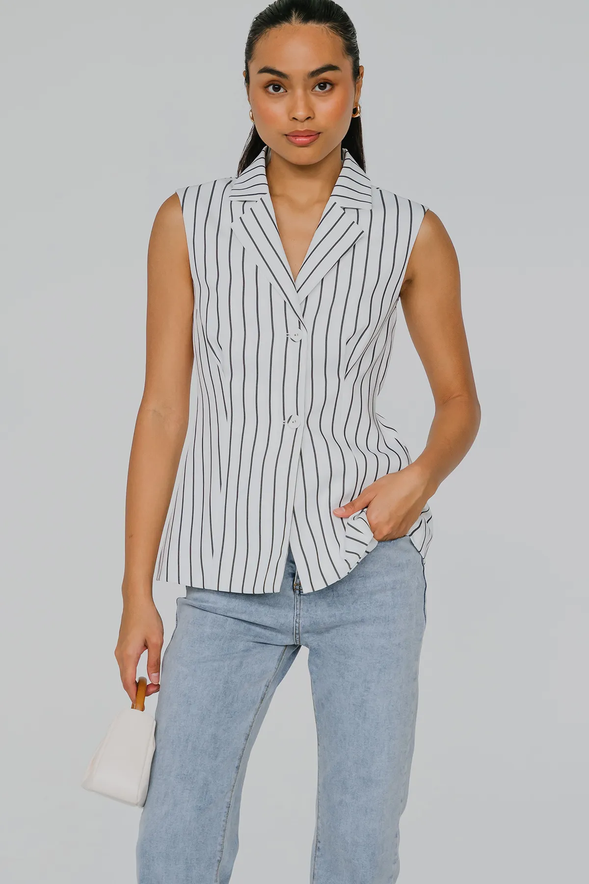 Harper Tailored Vest (Stripe)